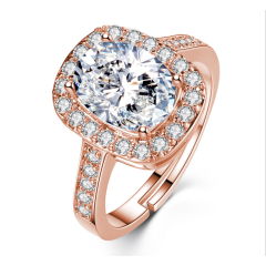 Fashion zircon stone stainless steel silver gold big diamond ring