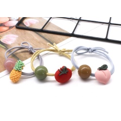 Simple wholesale hair accessories fruits double line  black elastic hair bands hair tie knot