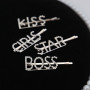 Silver crystal rhinestone Hair Accessories Barrettes women diamond letter hair clips