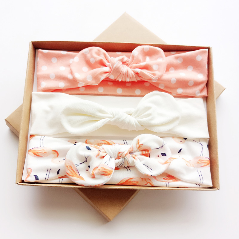 Boutique elastic materia flower girl hair bows headbands hair bands