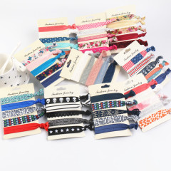 Korea cute pattern custom printed girls lace bow knotted elastic hair ties Korea cute pattern custom printed girls lace bow knotted elastic hair ties