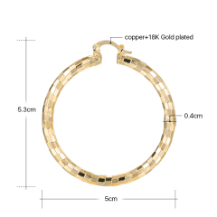 Fashion creative18K gold plated female copper circle hoop earrings for women