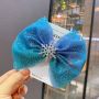Korea popular gradient mesh Elsa ice Princess big bow children hair clips for girls Korea popular gradient mesh Elsa ice Princess big bow children hair clips for girls