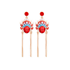 Fashion women 925 sterling silver pearl Peking Opera chinese style earring Fashion women 925 sterling silver pearl Peking Opera chinese style earring