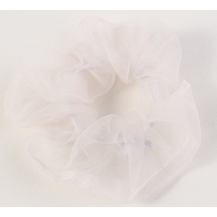 Korean new pure color transparent french elegant organza hair scrunchies for girls