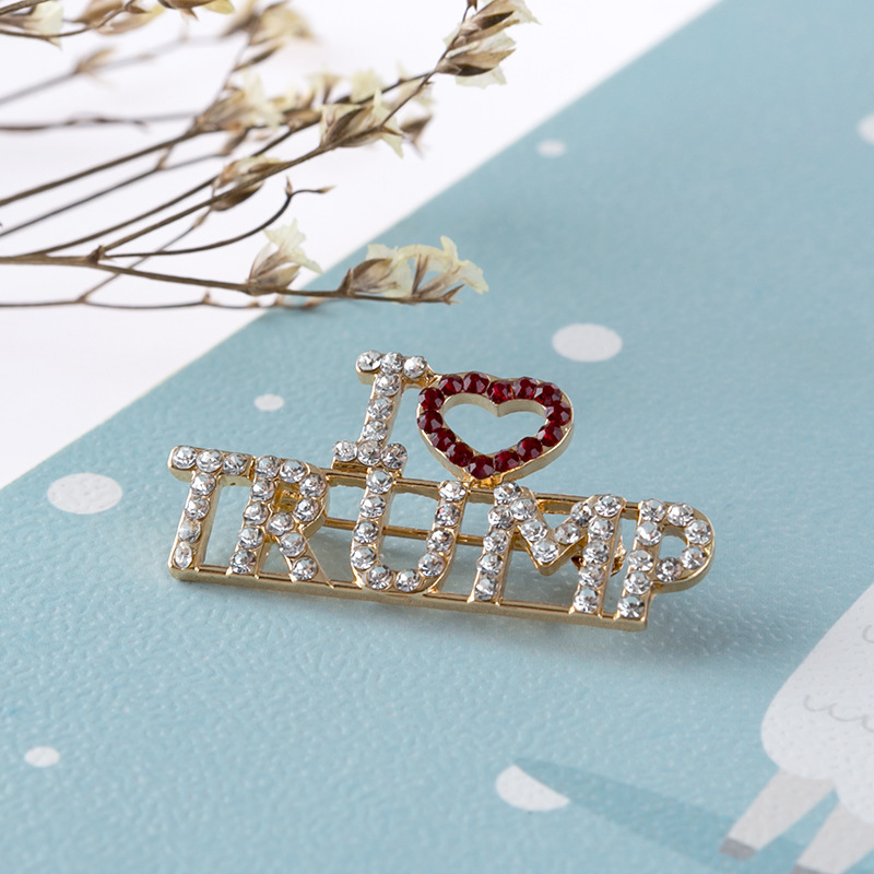 amazon ins cheaper latest 2020 america custom crystal campaign I LOVE TRUMP brooch pins amazon ins cheaper latest 2020 america custom crystal campaign I LOVE TRUMP brooch pins