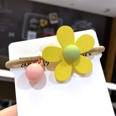 Manufactory bulk cute hair rope jelly ins plastic flower hair ties girls