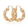 Wholesale fashion elegant circle 18k gold plated women twisted hoop copper earrings Wholesale fashion elegant circle 18k gold plated women twisted hoop copper earrings