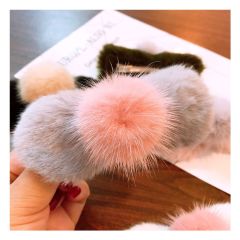 Victoria crystal rhinestone headwear Barrettes ladies plush pompom Hair pins