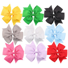 2020 Satin ribbon handmade 15 color bows knot hair clips for girls hair accessories