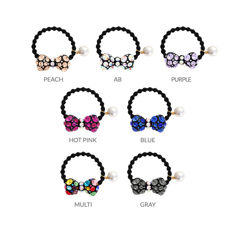 Custom Elastic ponytail holder Hair Accessor crystal rhinestone bow Hair tie Custom Elastic ponytail holder Hair Accessor crystal rhinestone bow Hair tie