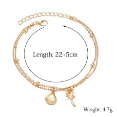 Bali jewelry coconut shell gold jewelry beach ankle bracelet anklet chains sets for women
