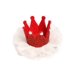 Cheap wholesale 3d crown rhinestone lace hair clip kids girls hairpin