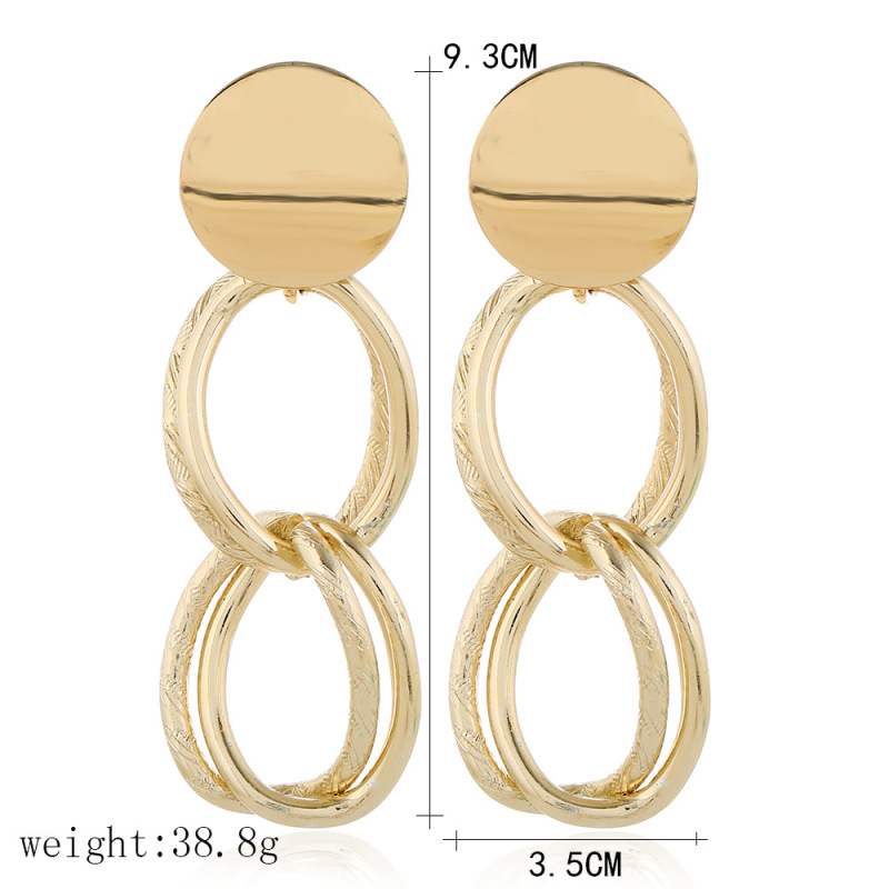 custom fashion fancy trendy girls women Vintage long double circle gold Geometric statement tassel earrings custom fashion fancy trendy girls women Vintage long double circle gold Geometric statement tassel earrings