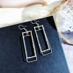 2020 fashion jewelry girls women geometric triangle crystal earrings for daily life