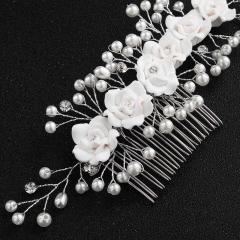 Beauty Bride flower pearl Wedding hair accessories women bridal hair combs