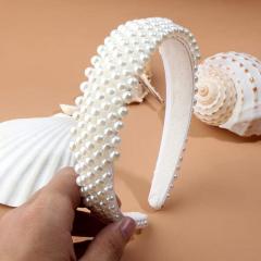 White Hairband Headwear Headdress Wedding Hair Accessories Pearl Headbands for Women Ladies
