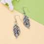 Fashion Women Gothic Jewelry Leaf Crystal Dangle Earings Antique Jewelry Silver Fashion Women Gothic Jewelry Leaf Crystal Dangle Earings Antique Jewelry Silver