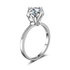 Gold Plated Square Crystal Cubic Zirconia Engagement Wedding Infinity Ring