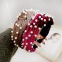 Women Hair Accessories Velvet Pearl Knot Hair Band Headband For Girls