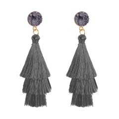 Amazon new  fashion colored layered boho women's accessories tassel earrings