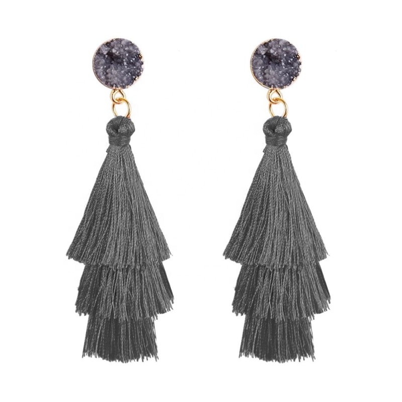 Amazon new fashion colored layered boho women's accessories tassel earrings Amazon new fashion colored layered boho women's accessories tassel earrings
