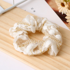 Wholesale white soft wristband elastic traceless pure silk hair tie