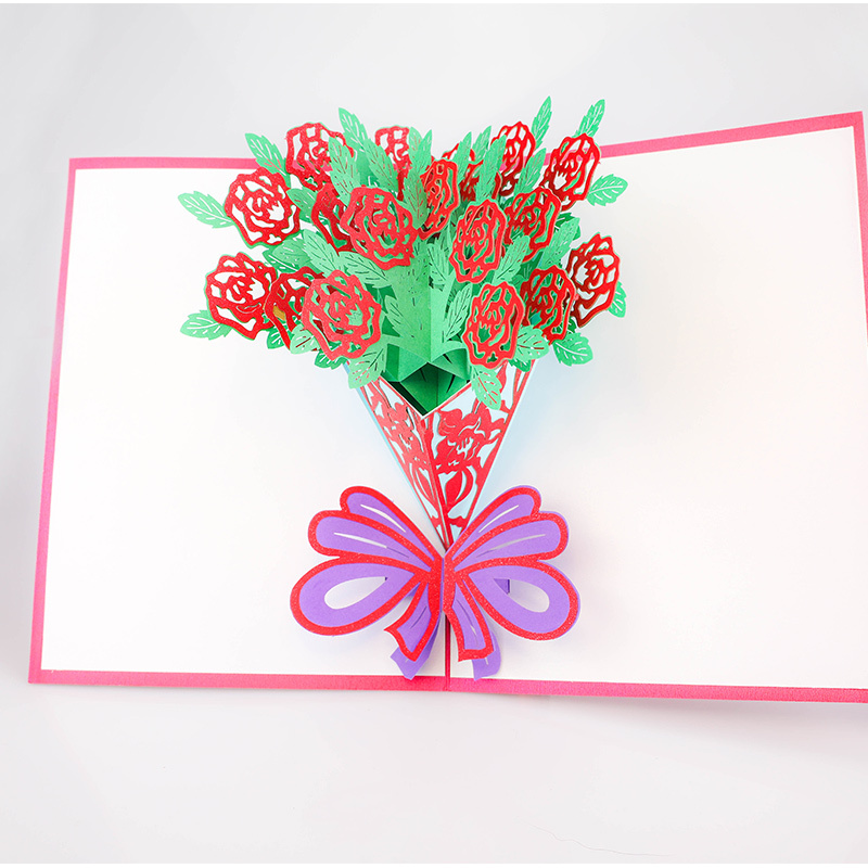 OEM christmas birthday gift laser cut handmade 3d pop up card football stadium