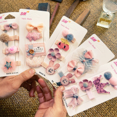 Amazon hot flower rabbit pattern hairpin bow princess hair clip set for kid Amazon hot flower rabbit pattern hairpin bow princess hair clip set for kid