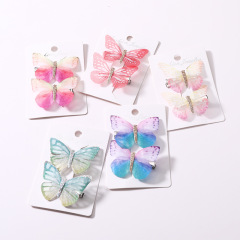 Factory direct sales cute colorful baby girl metal butterfly hair clip for kid