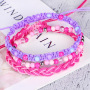 Wholesale 3pcs/set bead jewelry colorful line woven bracelets for women