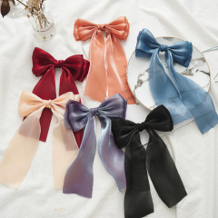 Summer wholesale women new design yarn bowknot ribbon hair clip for girls