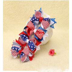 wholesale  American National Flag Children's Bow Hair Clip Hairpin hair accessories