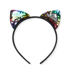 Korean sequin fabric cat ears headband girls children hair band