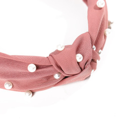 Wholesale Korea Fashion Womens Hair Accessories Custom Women Fabric Faux Pearl Headband For Girls