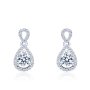 18K Gold Plated Silver Brilliant Cut Simulated Diamond CZ Moissanite Stud Earrings