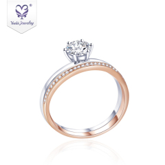 18k white gold ring 0.05ct D color heart shape moissanite diamond engagement ring