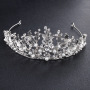 Luxury Rhinestone hair accessories round silver jewelry birthday girl wedding tiara crowns
