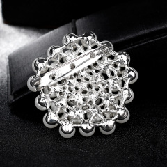 2020 fashion crystal girls alloy flower rhinestone pearl brooches for women