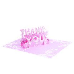 custom Promotional laser cutting handmade gift christmas birthday 3d pop up thank you cards