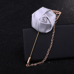wholesale fashion custom jewelry metal men suit chain flower brooches pins