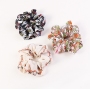 spring and summer Korean new retro printed floral simple girls chiffon fabric hair scrunchies
