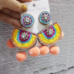 amazon ins Customized fashion trendy lady women girls indian african colorful  Vintage Ethic boho jewelry earring