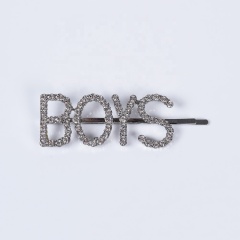 New jewelry rhinestone word clip BOYS hair pins for girls children's diamond hair grip