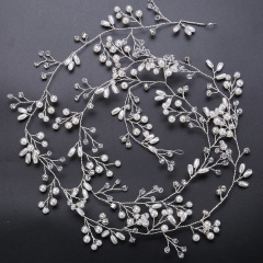 Wholesale korea fashion copper silver long hair band wedding bridal headband rhinestone