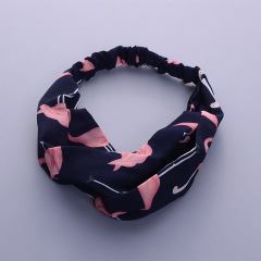 New vintage flamingo print  makeup cute headbands women hairbands lady