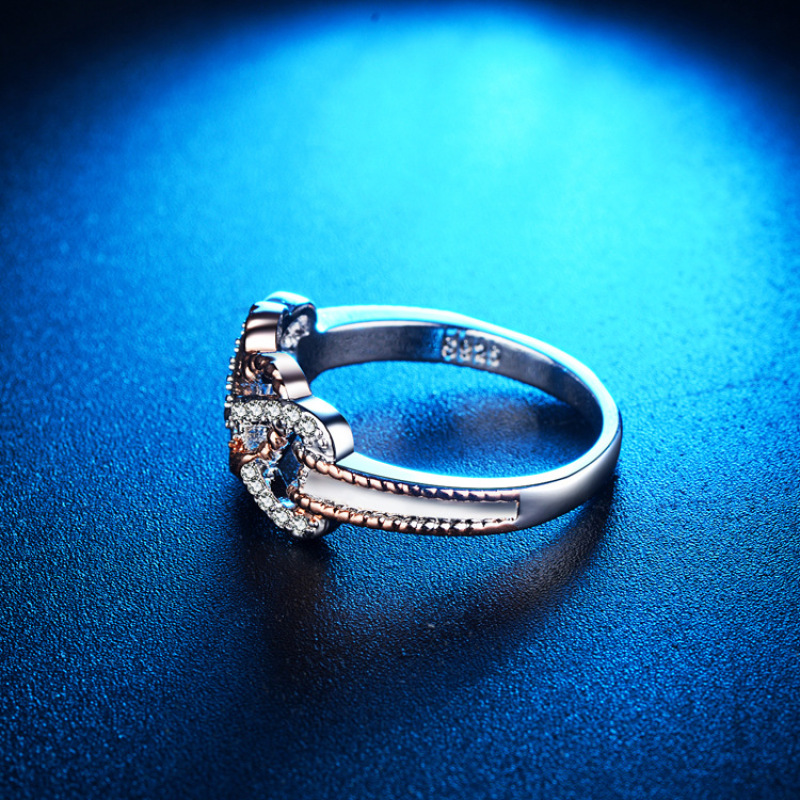 18K Rose Gold Plated Crystal Cubic Zircon CZ Hollow Love Heart Rings 18K Rose Gold Plated Crystal Cubic Zircon CZ Hollow Love Heart Rings
