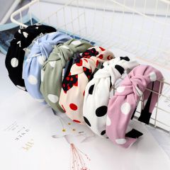 wholesale custom women girls makeup dot knot fabric headbands for daily