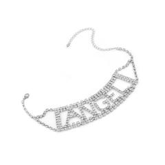 Fasion wholesale jewelry ladies sexy zircon crystal letter choker for women