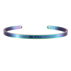 New design creative Simple Custom Letters Names Engraved Cuff Stainless Steel Bracelets